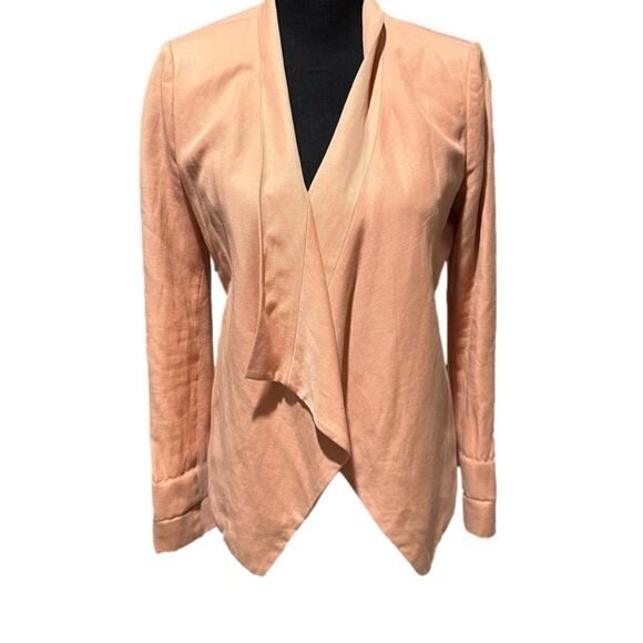 BCBG Maxazria Peach Blush Abree Relaxed Draped Open Front Jacket Blazer - Picture 1 of 8